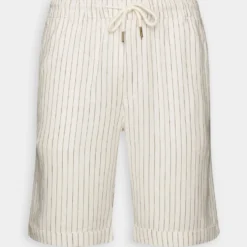 Pier One Linen Blend Drawcord Shorts- Shorts - Off-White