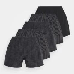 Pier One 5 Pack - Boxershort - Black/Dark Grey