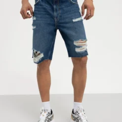 Pier One Jeansshort - Dark Blue Denim