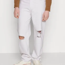 Pier One Relaxed Fit Jeans - White Denim