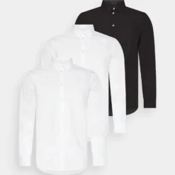 Pier One 3 Pack - Zakelijk Overhemd - White/White/Black