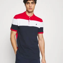 Pier One Poloshirt - Red/White/Dark Blue