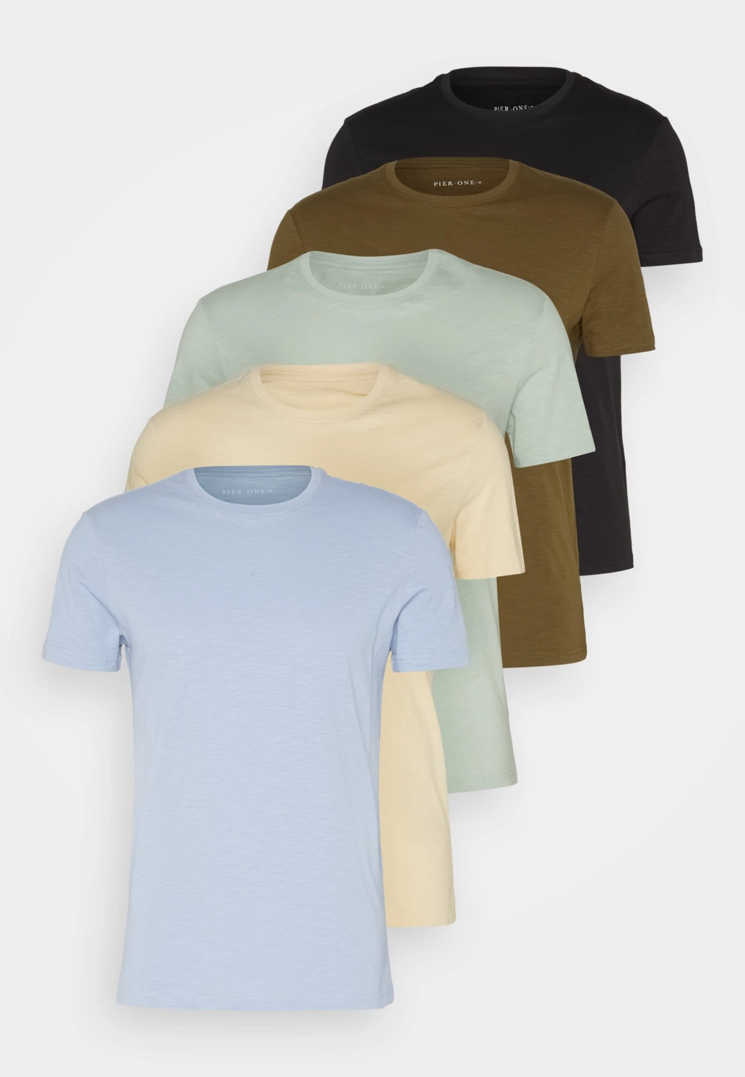 5 Pack - T-Shirt Basic - Black/Light Blue/Khaki/Mint/Beige Pier One 5 Pack - T-Shirt Basic - Black/Light Blue/Khaki/Mint/Beige -Pier One-Winkel aca2b3bc697c479e9ac206d11e42c90c scaled