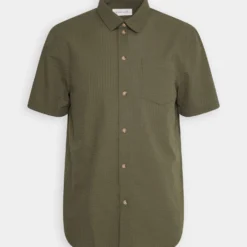 Pier One Seersucker Kent- Overhemd - 604 - Olive