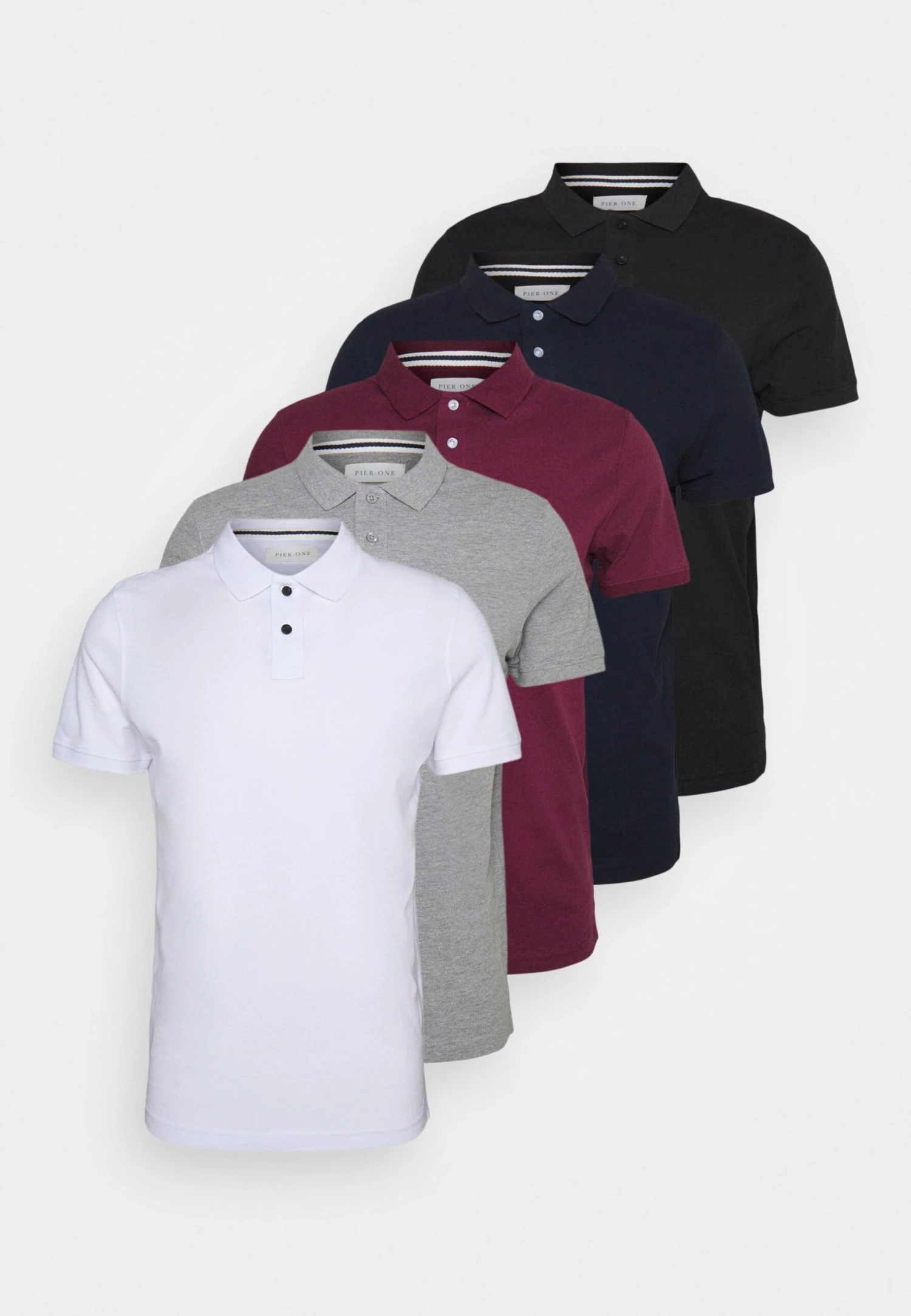 5 Pack - Poloshirt - Black/White/Bordeaux/Navy/Gray Marl Pier One 5 Pack - Poloshirt - Black/White/Bordeaux/Navy/Gray Marl -Pier One-Winkel e7f3b5380f9d45399476922a034db884 scaled